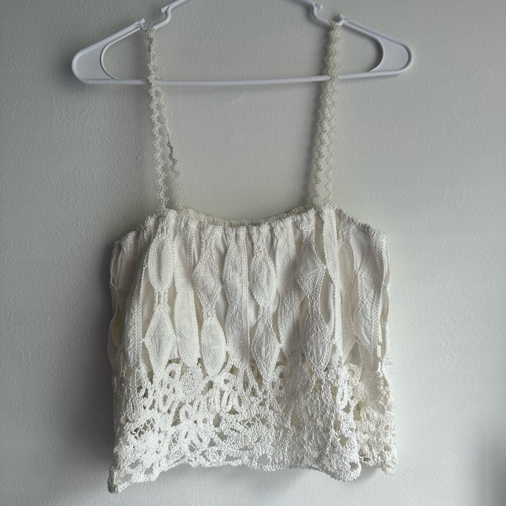 Zara Cream Lace Tank Top